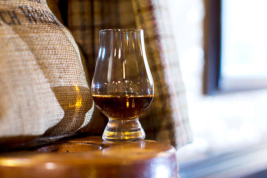 A glass of malt whisky